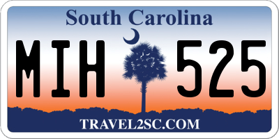 SC license plate MIH525