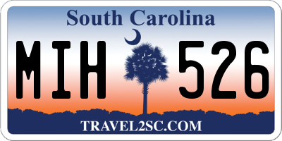 SC license plate MIH526