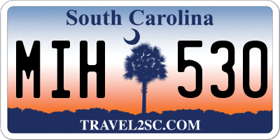 SC license plate MIH530