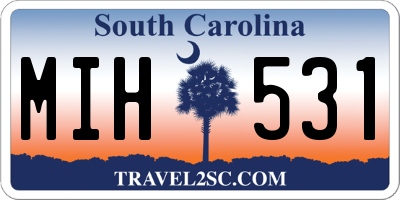 SC license plate MIH531