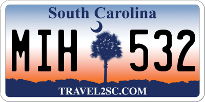 SC license plate MIH532