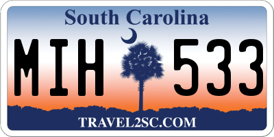 SC license plate MIH533