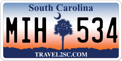 SC license plate MIH534