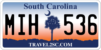 SC license plate MIH536