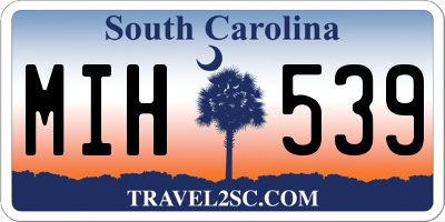 SC license plate MIH539