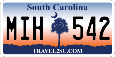 SC license plate MIH542