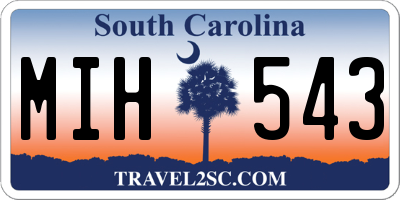 SC license plate MIH543