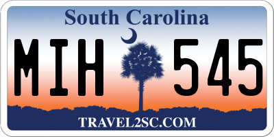 SC license plate MIH545