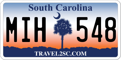 SC license plate MIH548