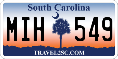 SC license plate MIH549
