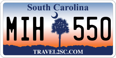 SC license plate MIH550