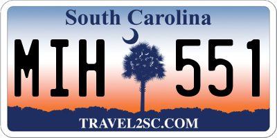 SC license plate MIH551