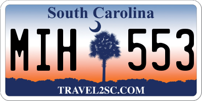 SC license plate MIH553