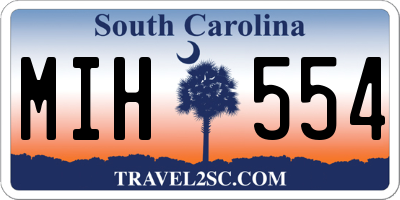 SC license plate MIH554