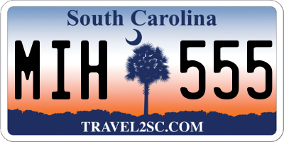 SC license plate MIH555