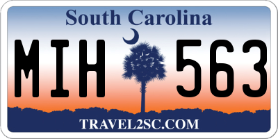 SC license plate MIH563