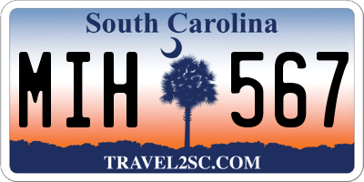 SC license plate MIH567
