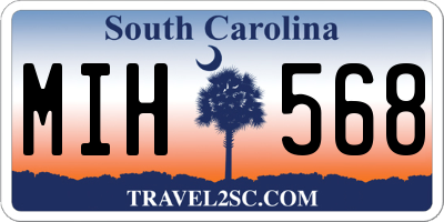 SC license plate MIH568