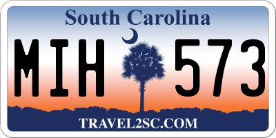 SC license plate MIH573