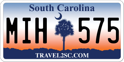 SC license plate MIH575