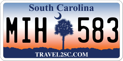 SC license plate MIH583