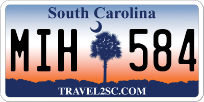 SC license plate MIH584