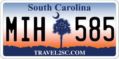 SC license plate MIH585