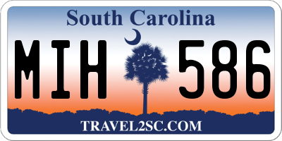 SC license plate MIH586