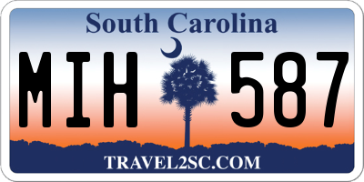 SC license plate MIH587