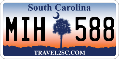 SC license plate MIH588