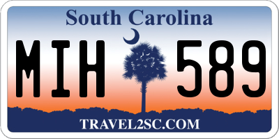 SC license plate MIH589