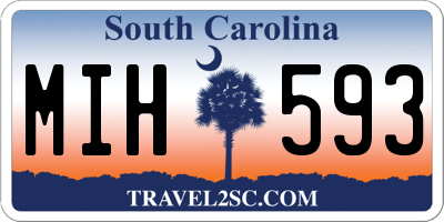 SC license plate MIH593