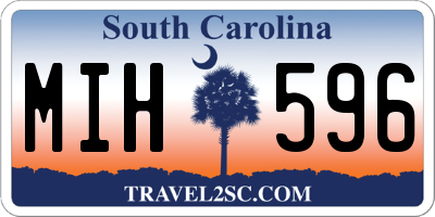 SC license plate MIH596