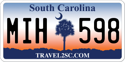 SC license plate MIH598