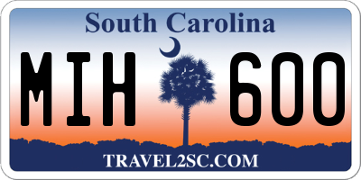 SC license plate MIH600