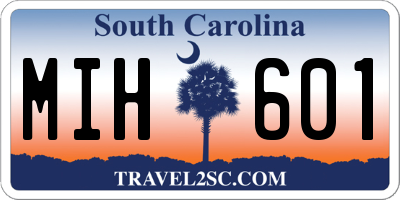 SC license plate MIH601