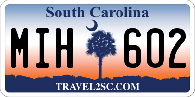 SC license plate MIH602