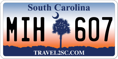 SC license plate MIH607