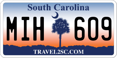 SC license plate MIH609