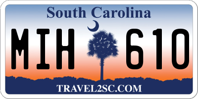 SC license plate MIH610