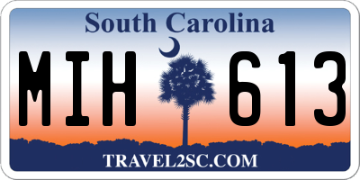 SC license plate MIH613