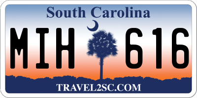 SC license plate MIH616
