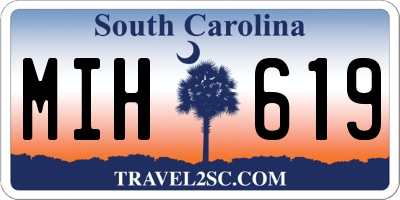 SC license plate MIH619