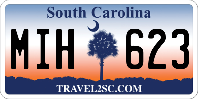 SC license plate MIH623