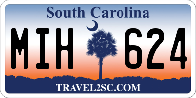 SC license plate MIH624