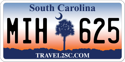 SC license plate MIH625
