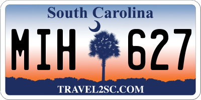 SC license plate MIH627