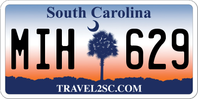 SC license plate MIH629