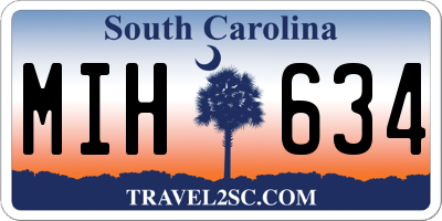 SC license plate MIH634