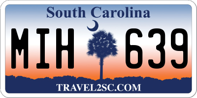 SC license plate MIH639